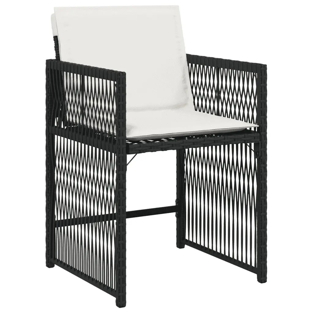 Garden Dining Set 5 Piece Black Poly Rattan Chairs Table Outdoor Patio Furniture