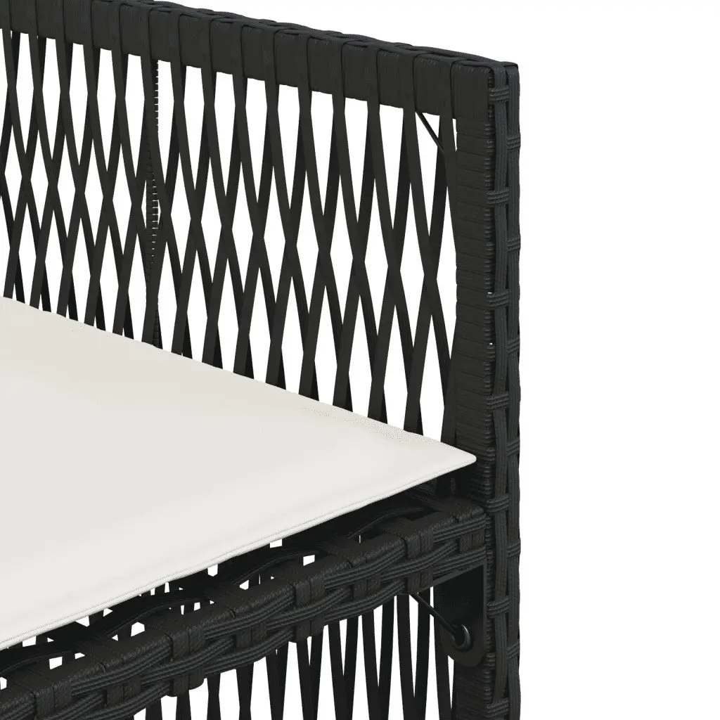 Garden Dining Set 5 Piece Black Poly Rattan Chairs Table Outdoor Patio Furniture