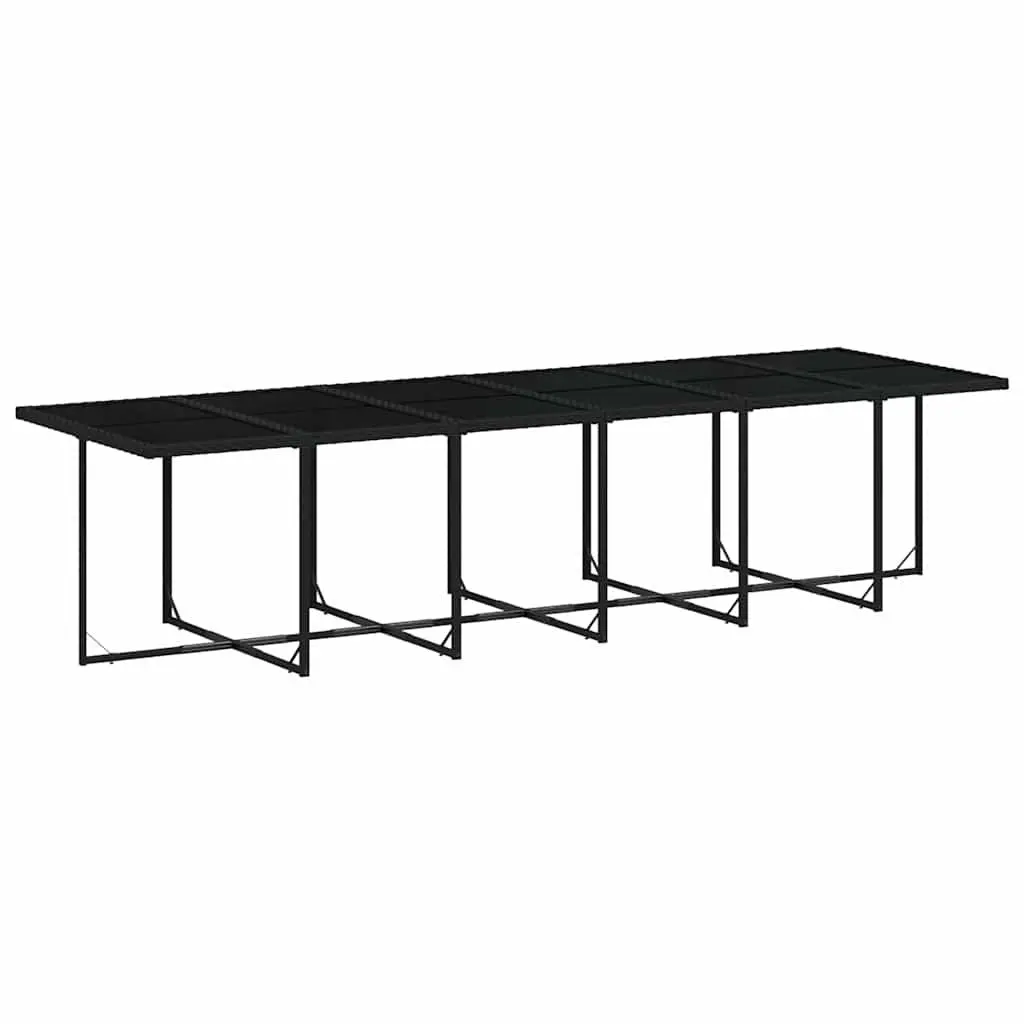 Outdoor Garden Dining Set 13 Piece Durable PE Poly Rattan Black Chairs Table Cushions