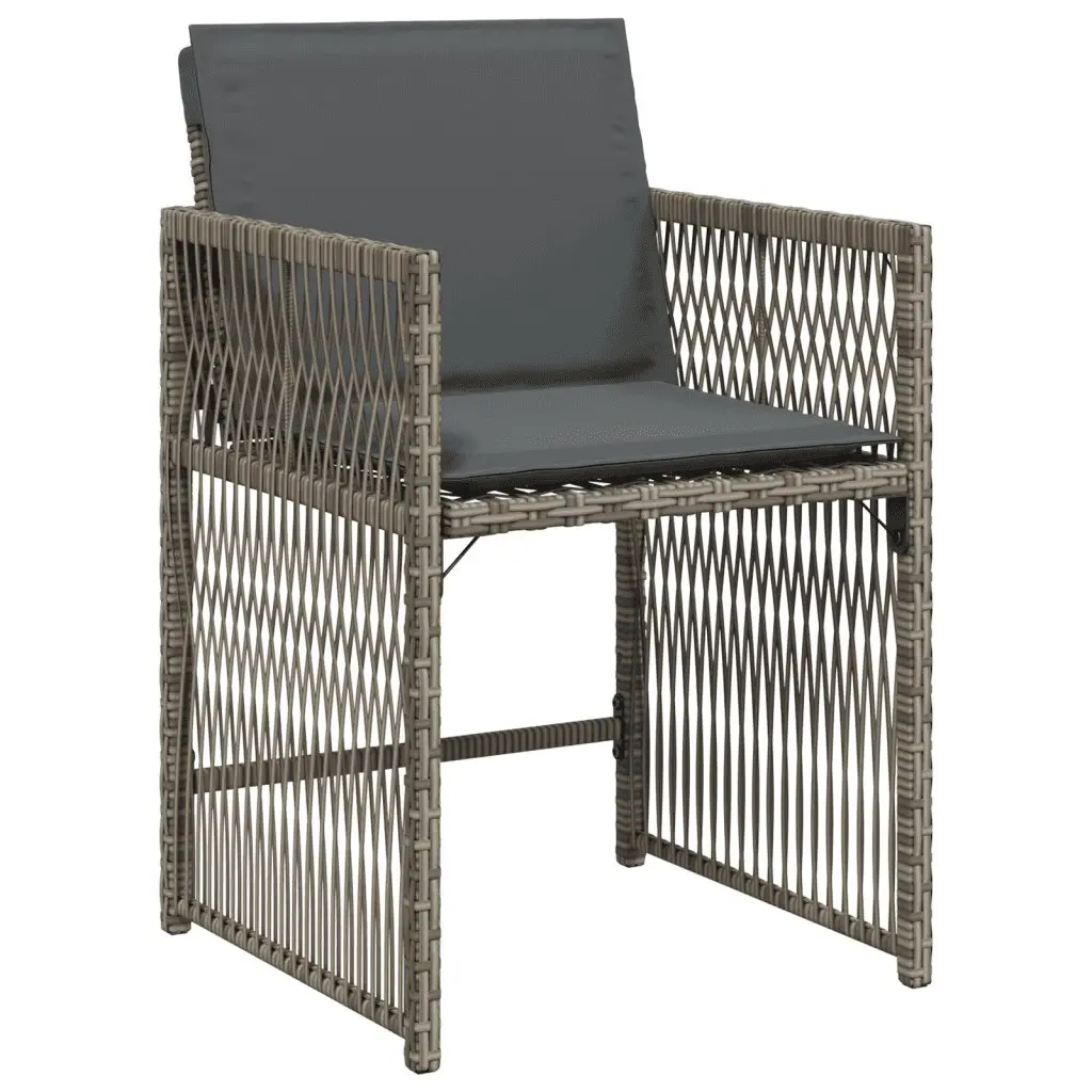 Outdoor Dining Set 9 Piece Garden Furniture Grey Poly Rattan Chairs Table