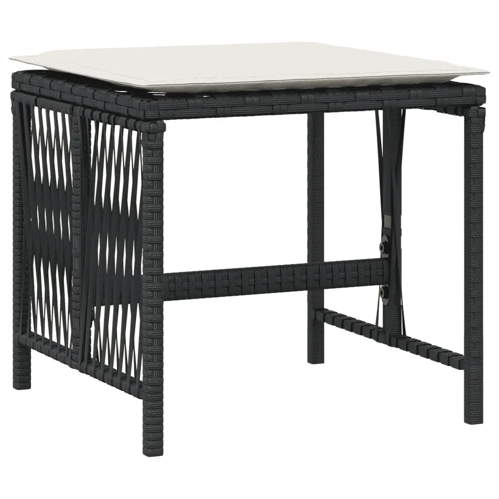Garden Dining Set 11 Piece Outdoor Furniture PE Rattan Chairs Acacia Wood Table Black