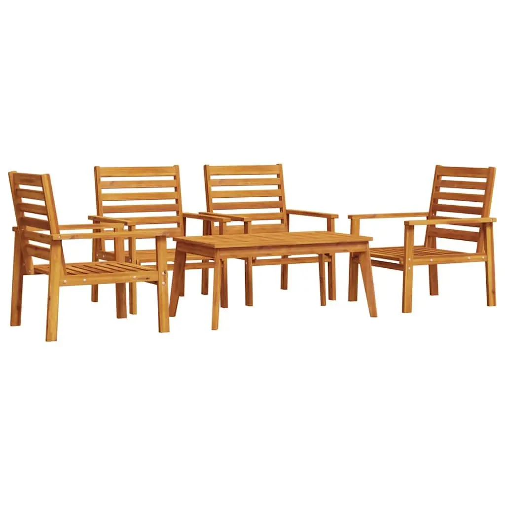 5 Piece Garden Lounge Set Solid Wood Outdoor Furniture Patio Seating Brown