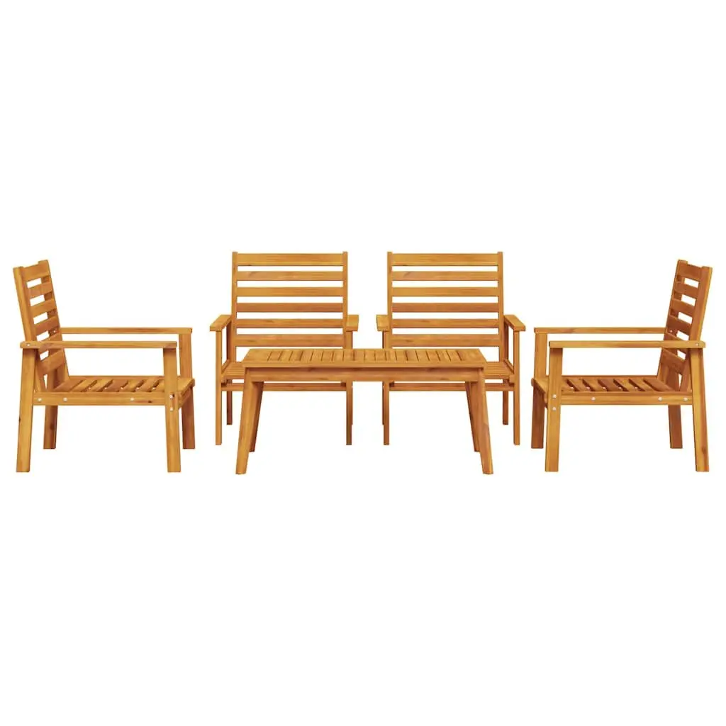 5 Piece Garden Lounge Set Solid Wood Outdoor Furniture Patio Seating Brown