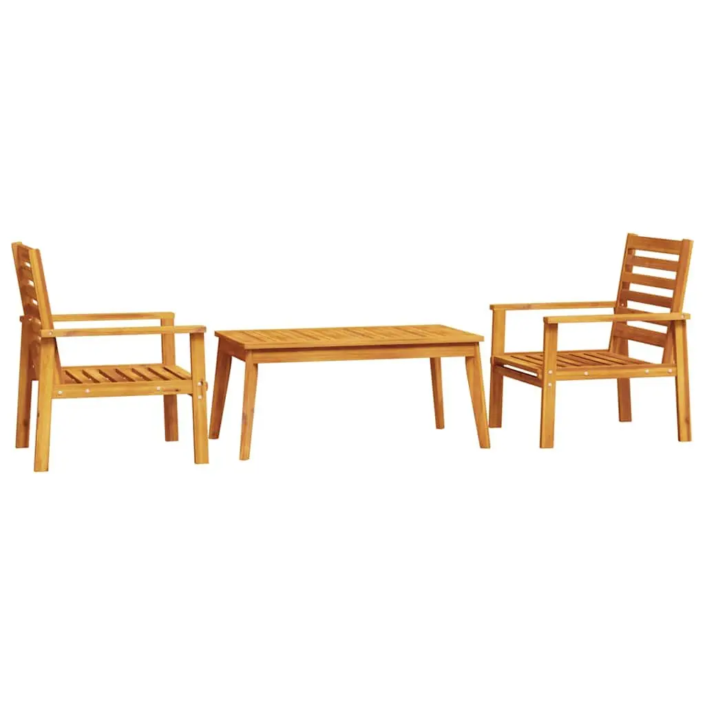 3 Piece Garden Lounge Set Acacia Wood Outdoor Patio Furniture Brown