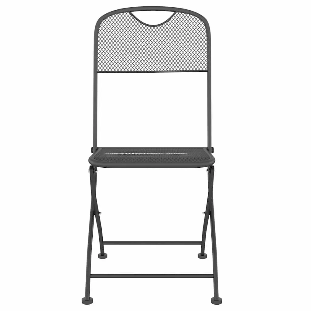 Garden Dining Set 5 Piece Metal Mesh Table Anthracite Outdoor Furniture