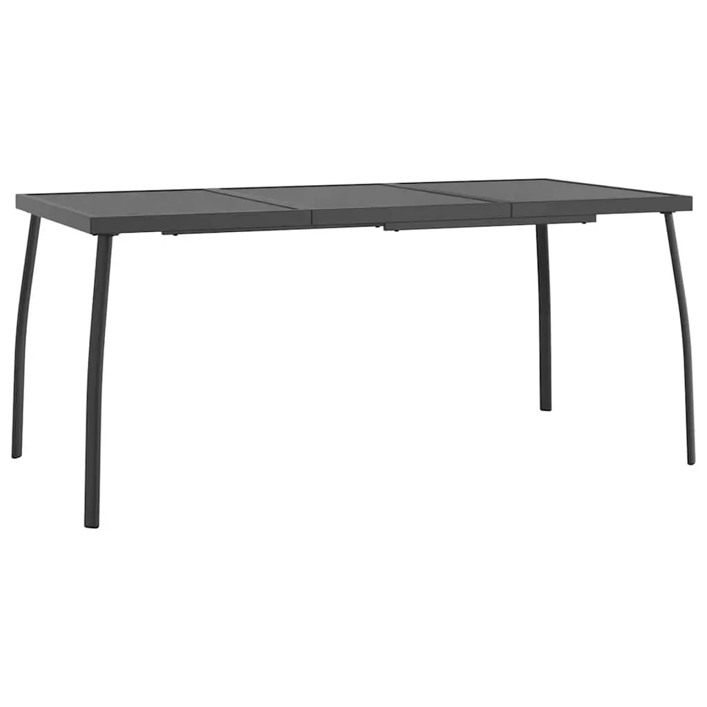 7 Piece Garden Dining Set Anthracite Metal Mesh Outdoor Patio Furniture Foldable