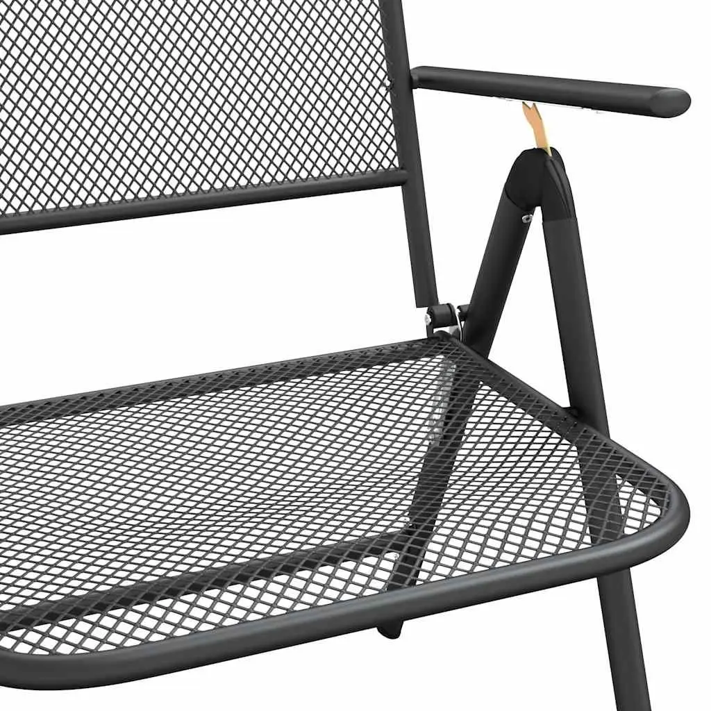 5 Piece Outdoor Garden Dining Set Anthracite Metal Mesh Table Chairs Patio