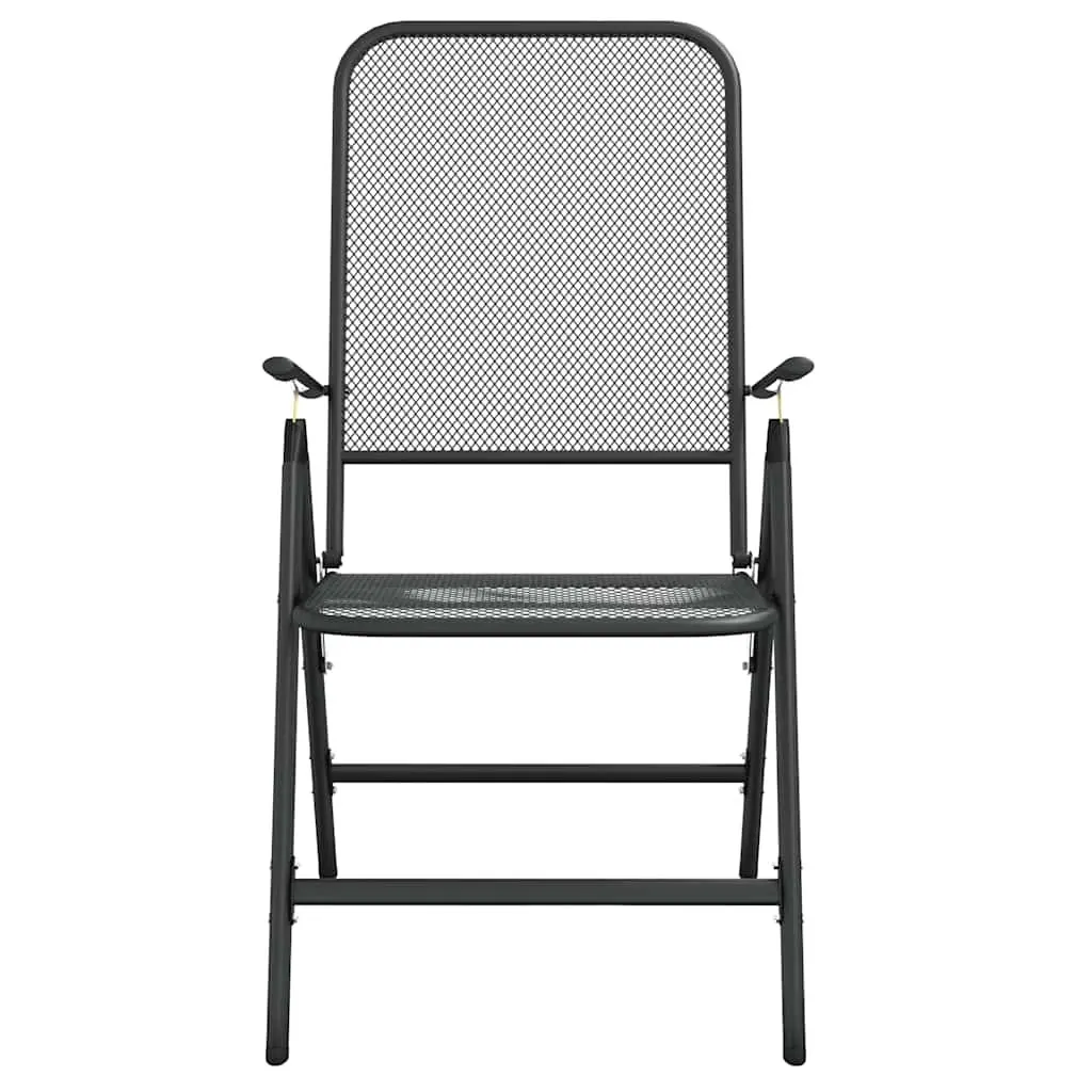 Garden Dining Set 5 Piece Outdoor Furniture Metal Mesh Anthracite Patio Table