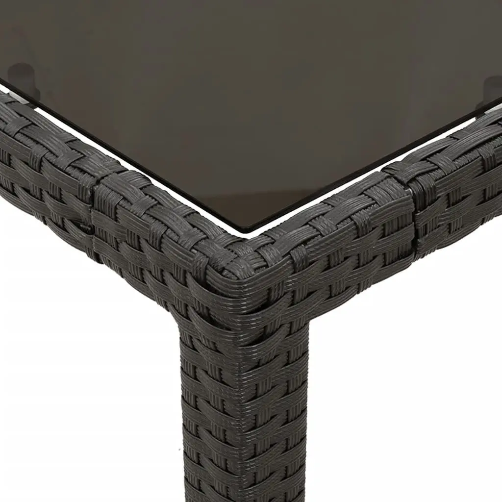 Outdoor Dining Set 3 Piece Garden Furniture Black Poly Rattan with Cushions