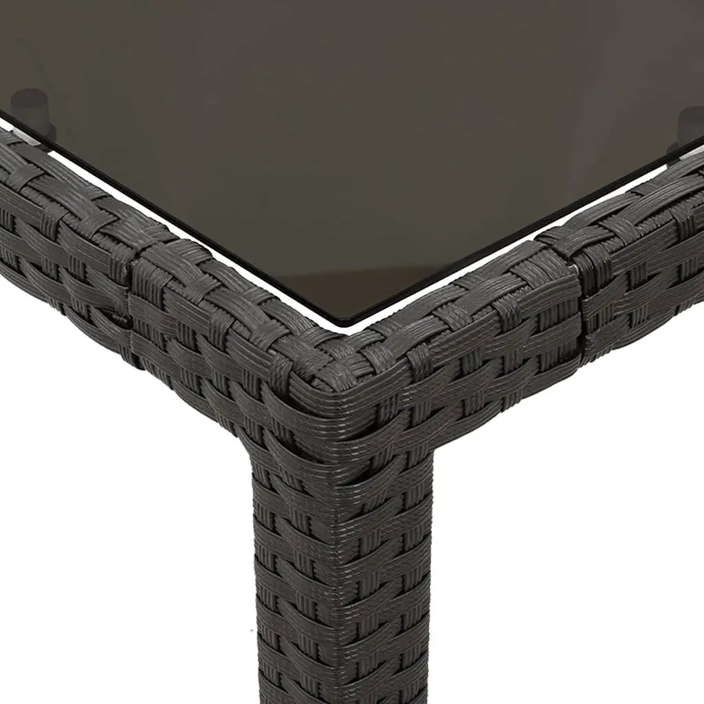 Outdoor Dining Set 5 Piece Black Poly Rattan with Cushions