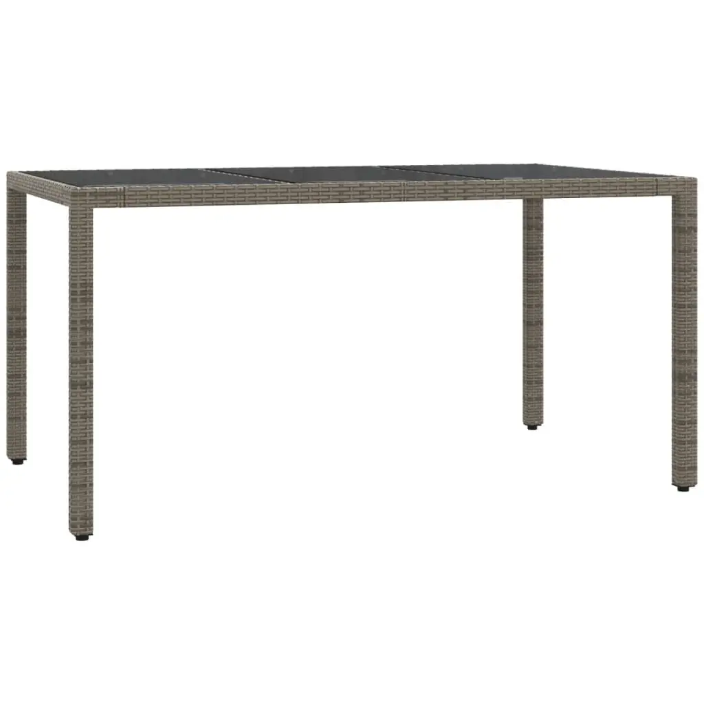 Outdoor Dining Set 7 Piece Grey Poly Rattan Garden Furniture with Cushions