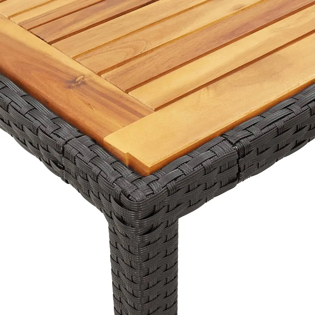 Outdoor Dining Set 5 Piece Garden Furniture Black Poly Rattan with Cushions