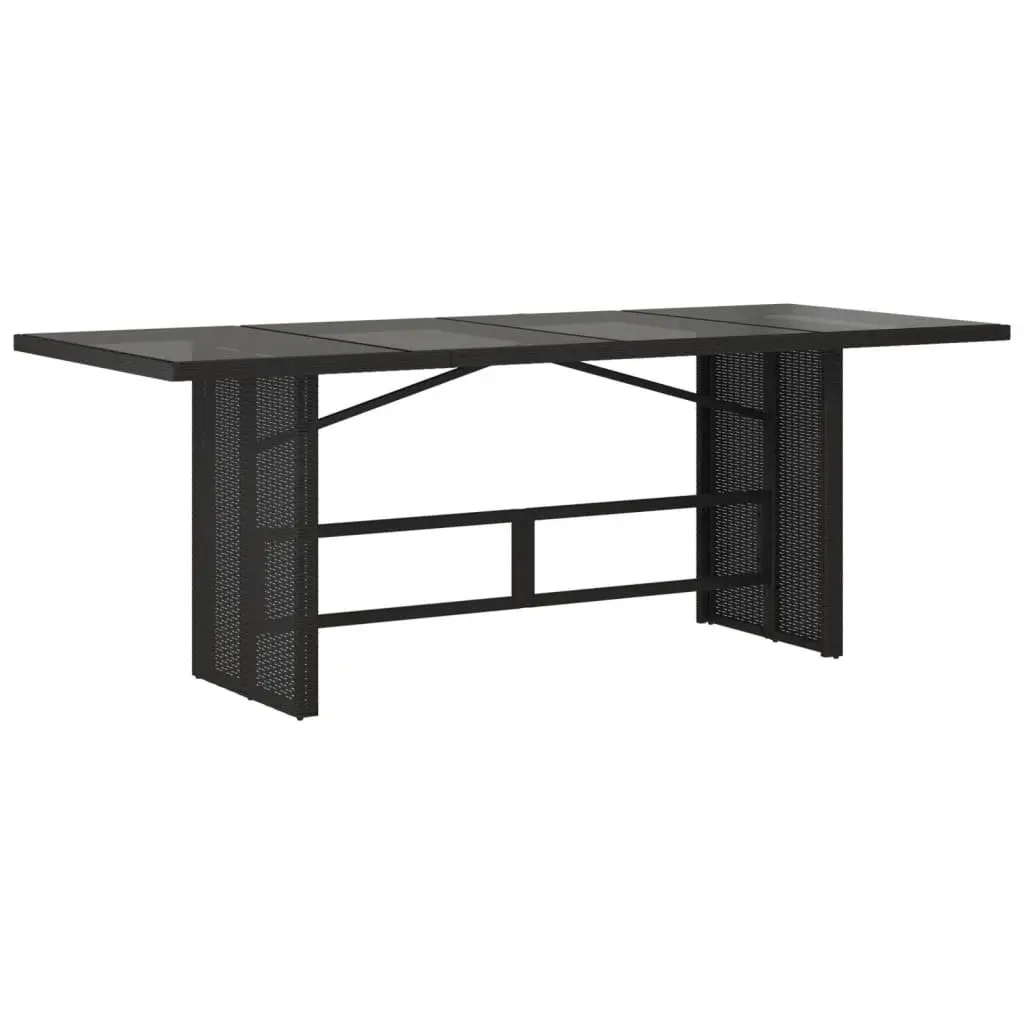 7 Piece Outdoor Dining Set Garden Patio Furniture Black Poly Rattan with