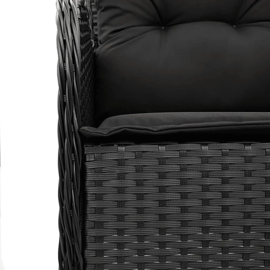 7 Piece Outdoor Dining Set Garden Patio Furniture Black Poly Rattan with