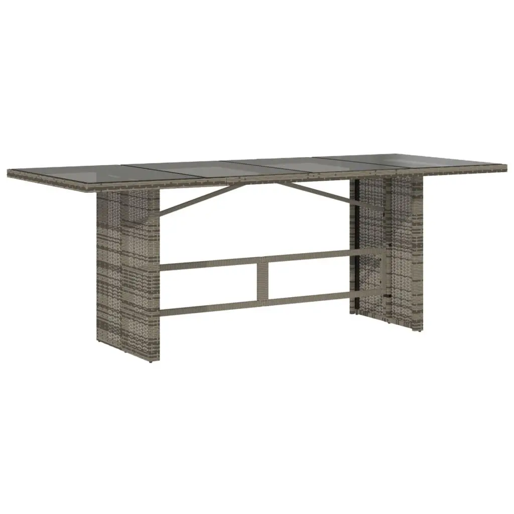 Outdoor Dining Set 9 Piece Garden Furniture Grey Poly Rattan Patio Chairs Table