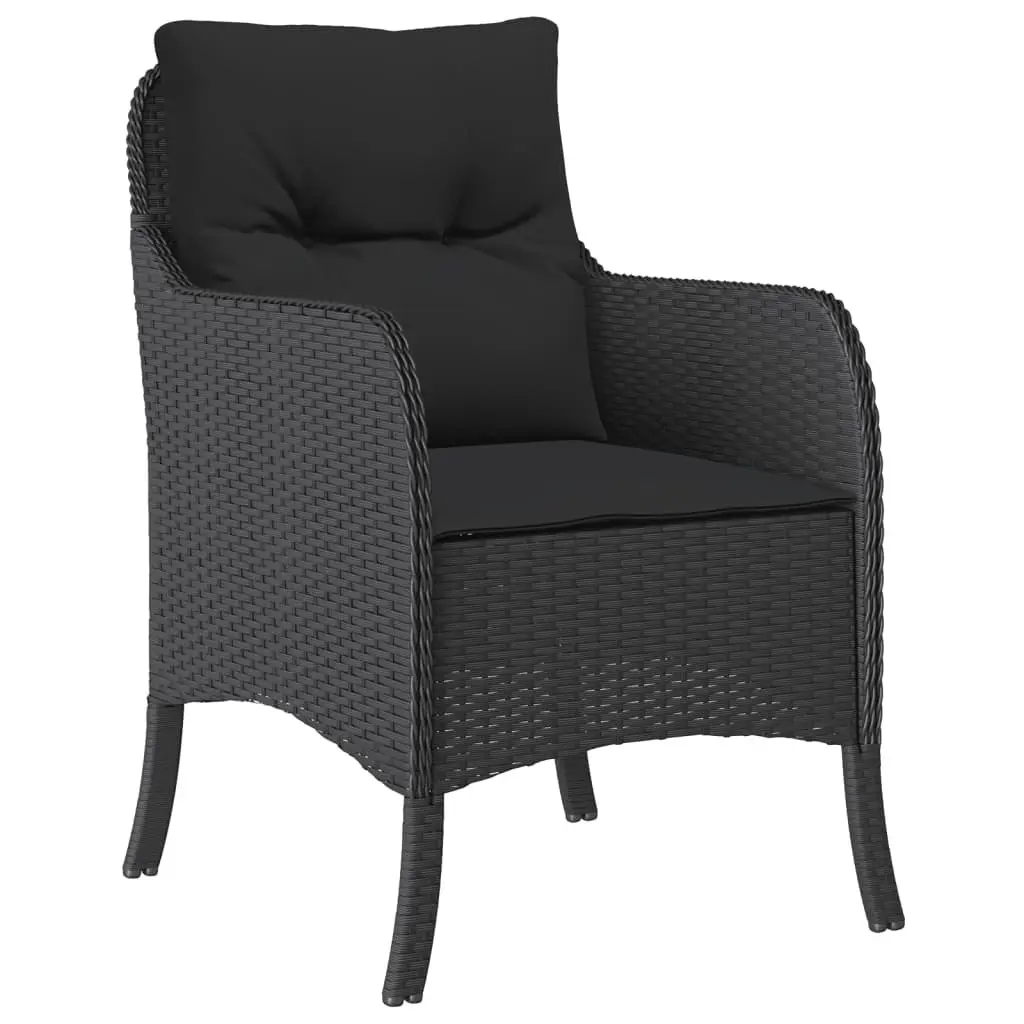 Outdoor Dining Set 7 Piece Garden Furniture Black Poly Rattan Patio Table Chairs