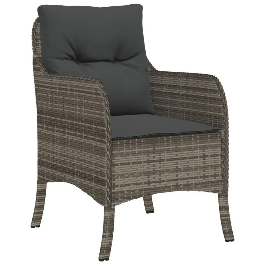 Outdoor Dining Set 5 Piece Garden Furniture Table Chairs Cushions Grey Poly
