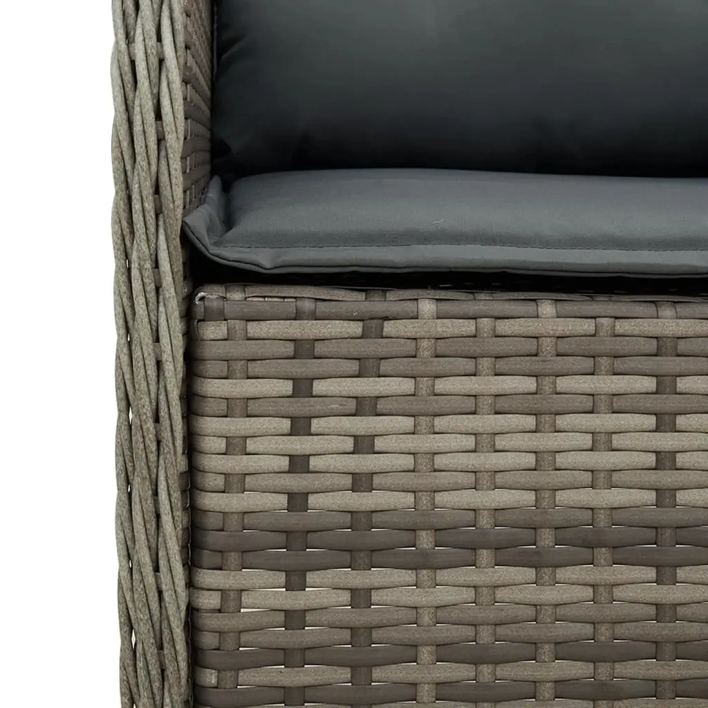 Outdoor Dining Set 5 Piece Garden Furniture with Cushions Grey Poly Rattan