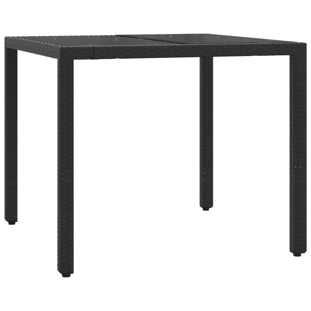 Outdoor Bistro Set 3 Piece Poly Rattan Garden Furniture Black with Cushions