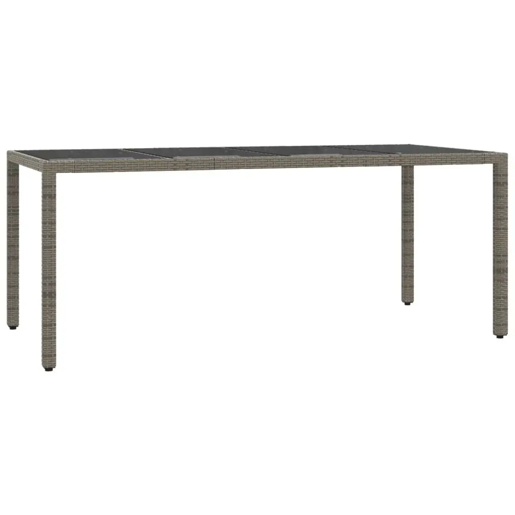 7 Piece Outdoor Dining Set Grey Poly Rattan Table Chairs Garden Patio Furniture