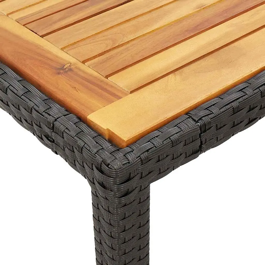 Outdoor Dining Set 5 Piece Black Poly Rattan with Cushions