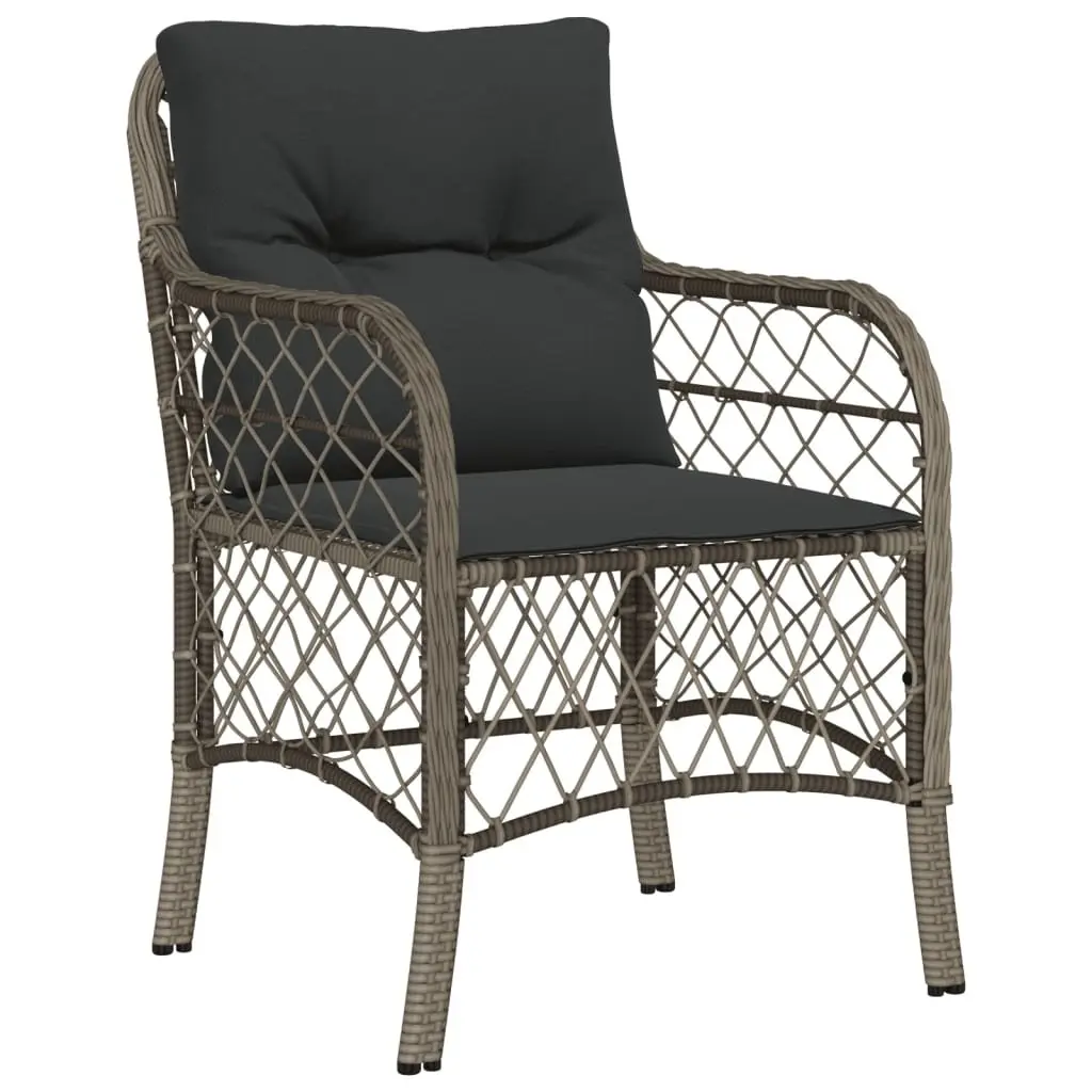 7 Piece Outdoor Dining Set Grey Poly Rattan Garden Furniture with Cushions Patio