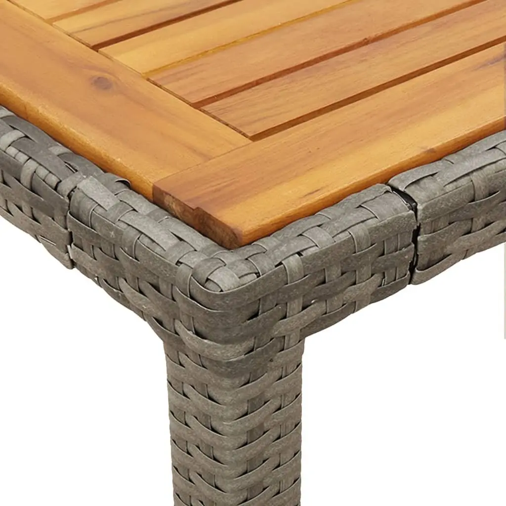 7 Piece Outdoor Dining Set Grey Poly Rattan Garden Furniture with Cushions Patio