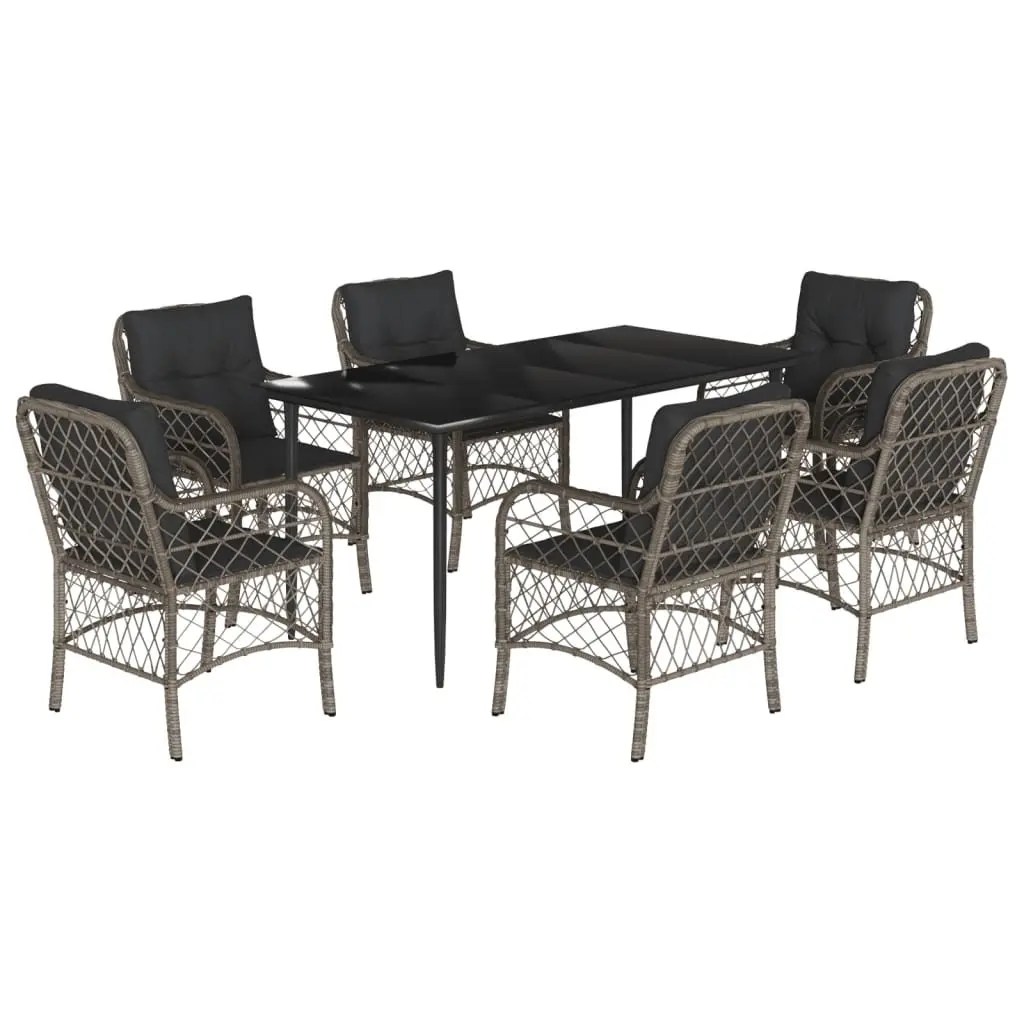 7 Piece Garden Dining Set Outdoor Patio Furniture Table Chairs with Cushions