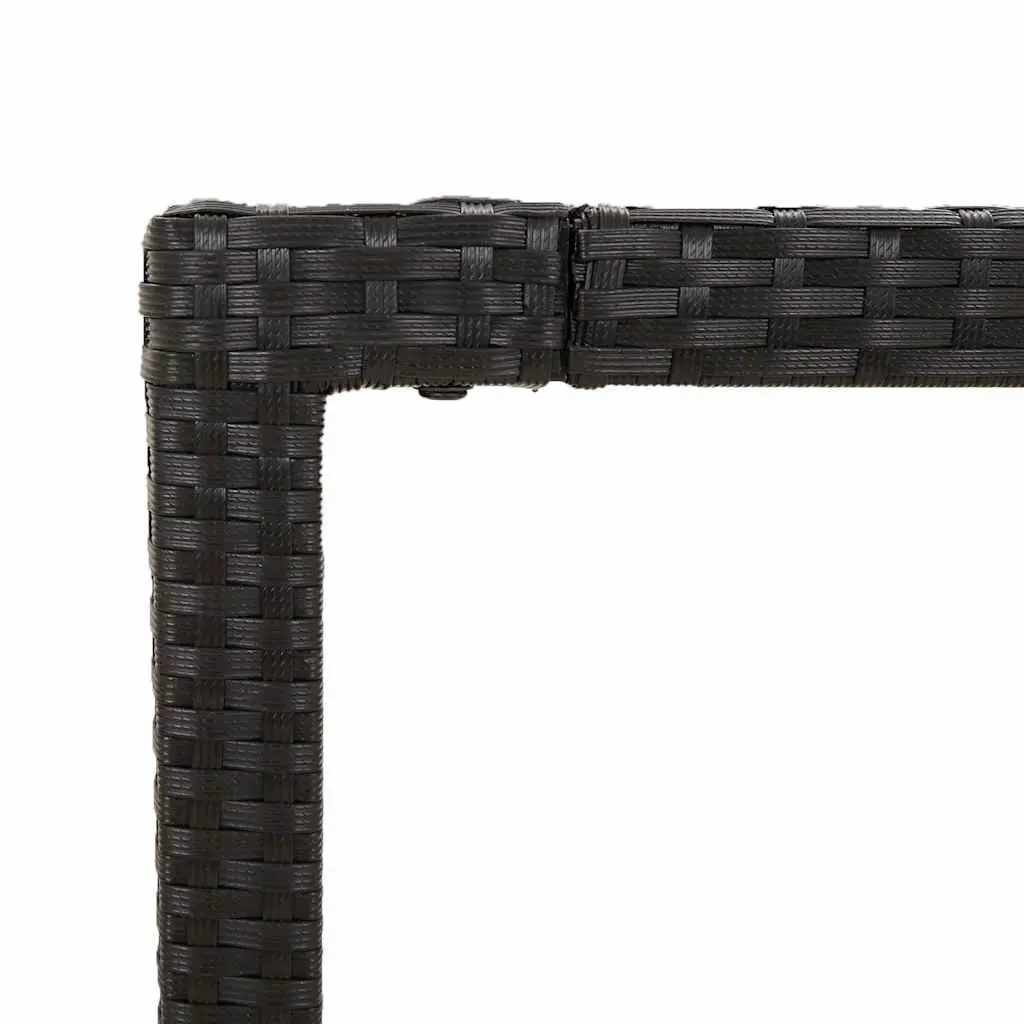 3 Piece Garden Dining Set with Cushions Black Poly Rattan Outdoor Furniture
