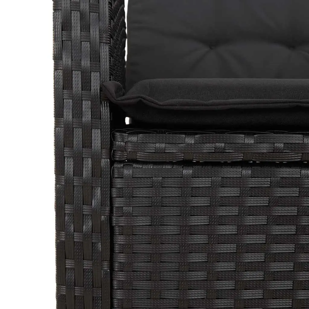 5 Piece Outdoor Dining Set Poly Rattan Black Chairs Table Patio Furniture