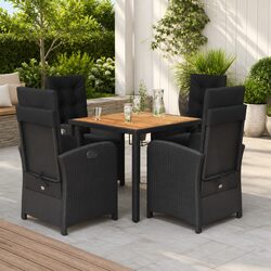 Garden Dining Set 5 Piece Outdoor Furniture Poly Rattan Chairs Table Patio