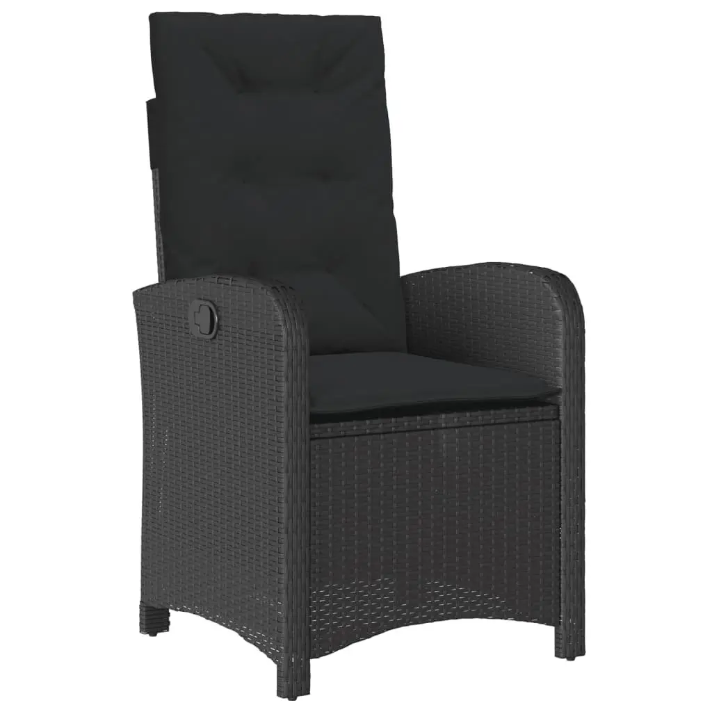 Outdoor Dining Set 9 Piece Garden Furniture Black Poly Rattan Table Chairs