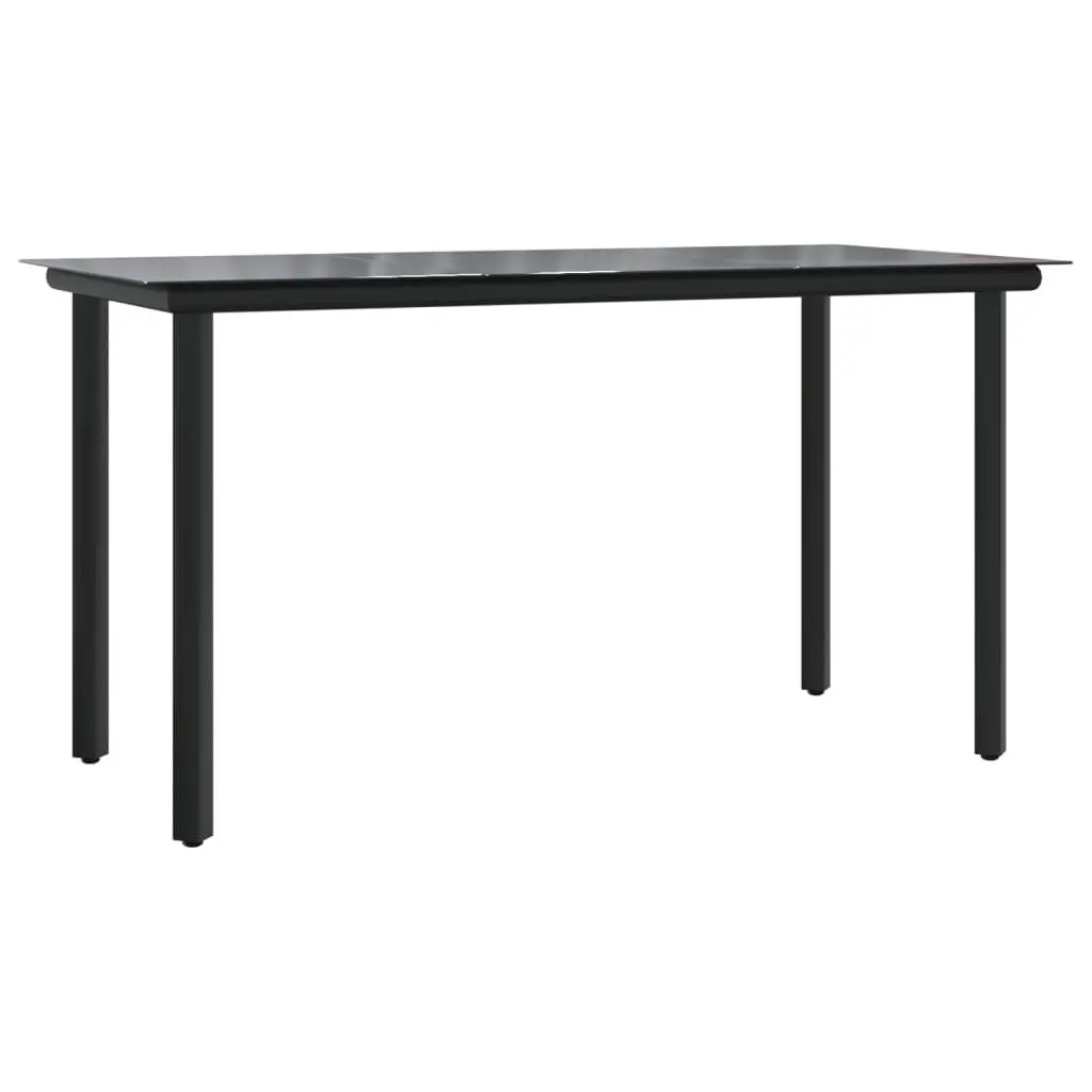 Garden Dining Set 5 Piece Outdoor Furniture Black Poly Rattan Adjustable
