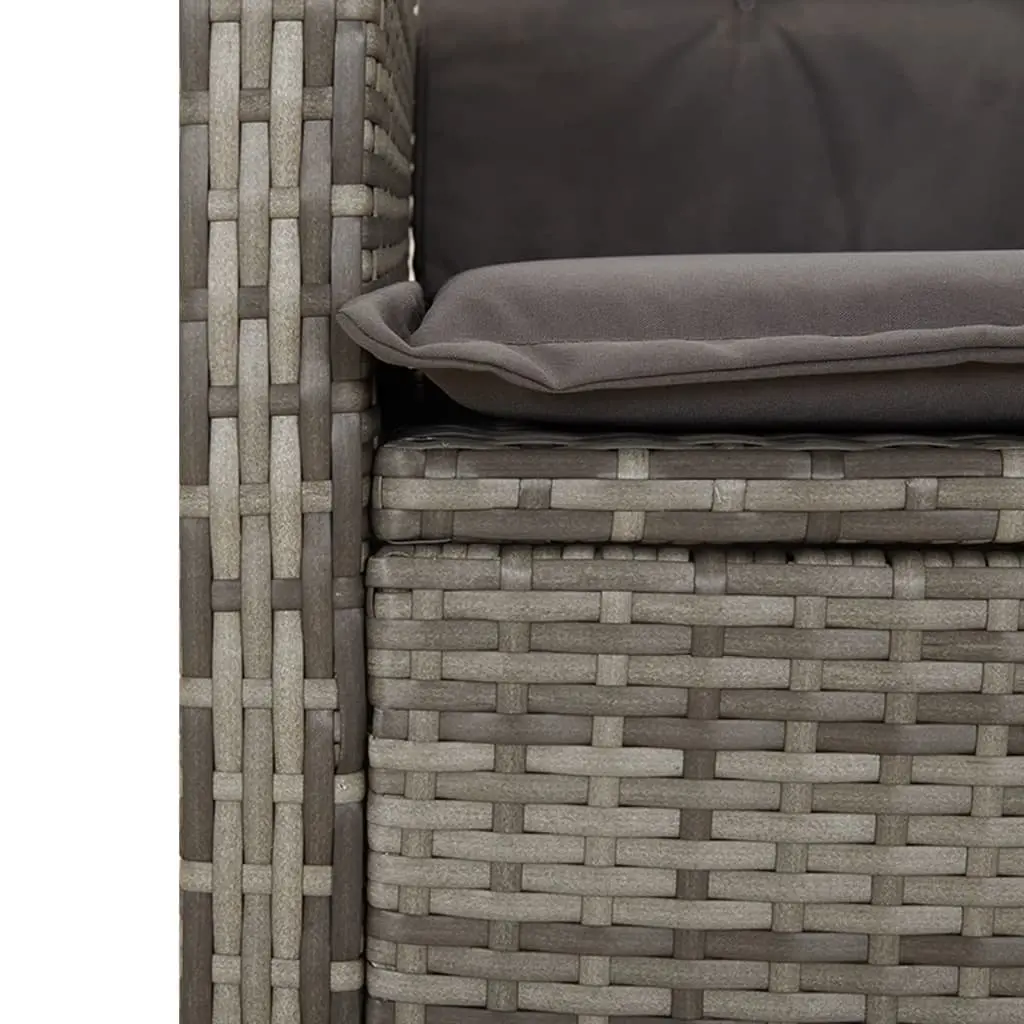 7 Piece Garden Dining Set with Cushions Grey Outdoor Patio Furniture Rattan