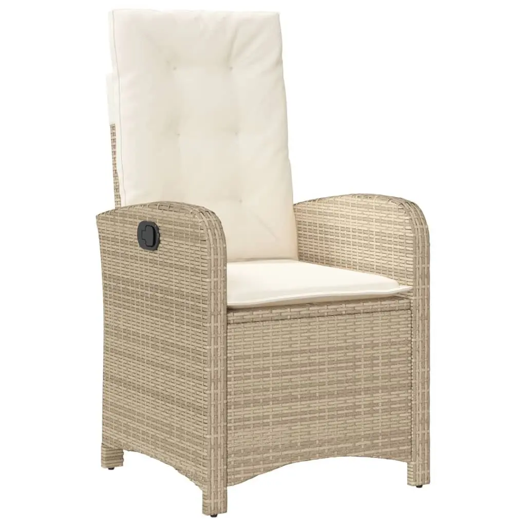 Garden Dining Set 5 Piece Outdoor Furniture PE Rattan Cushions Beige