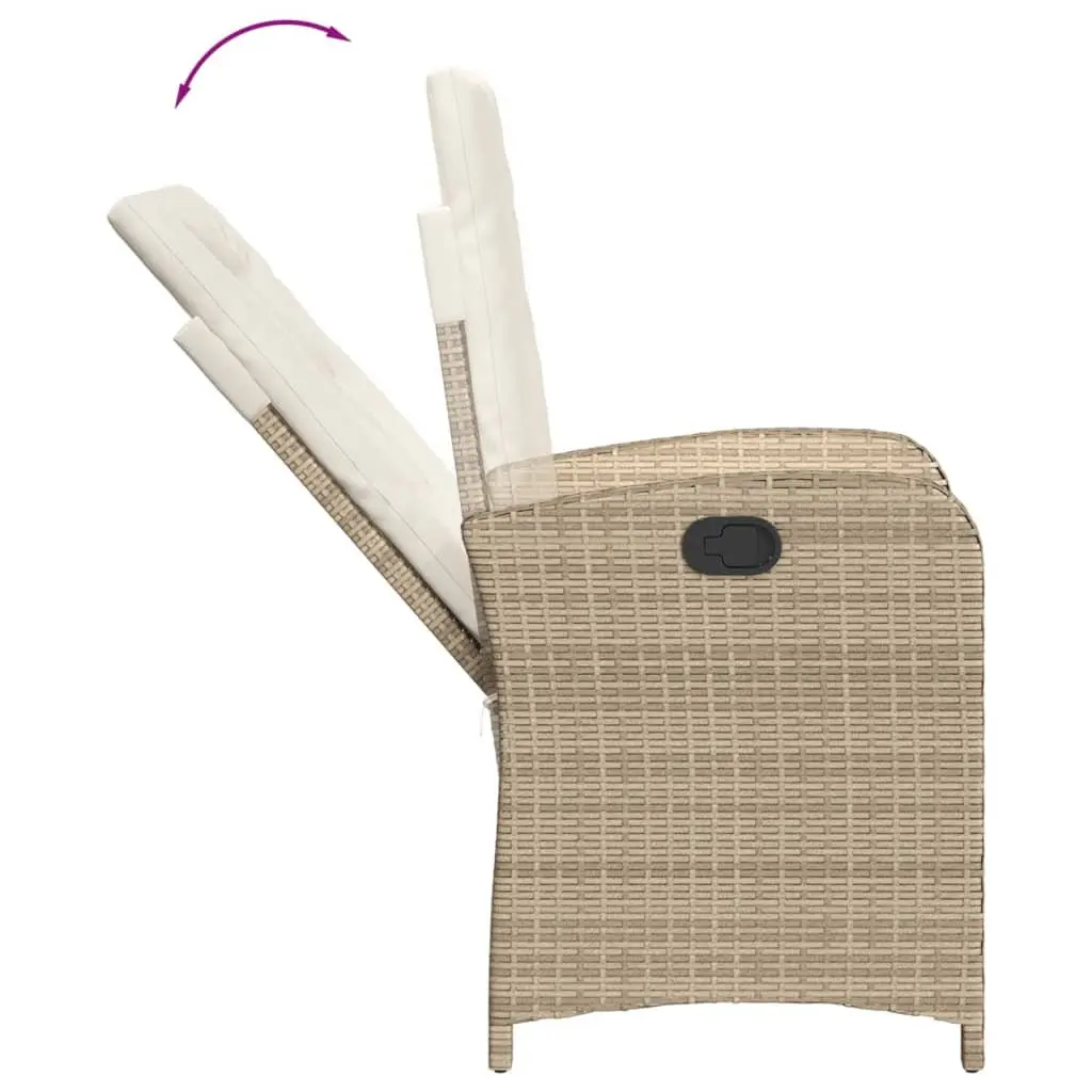 5 Piece Garden Dining Set Outdoor Patio Furniture Poly Rattan Beige with