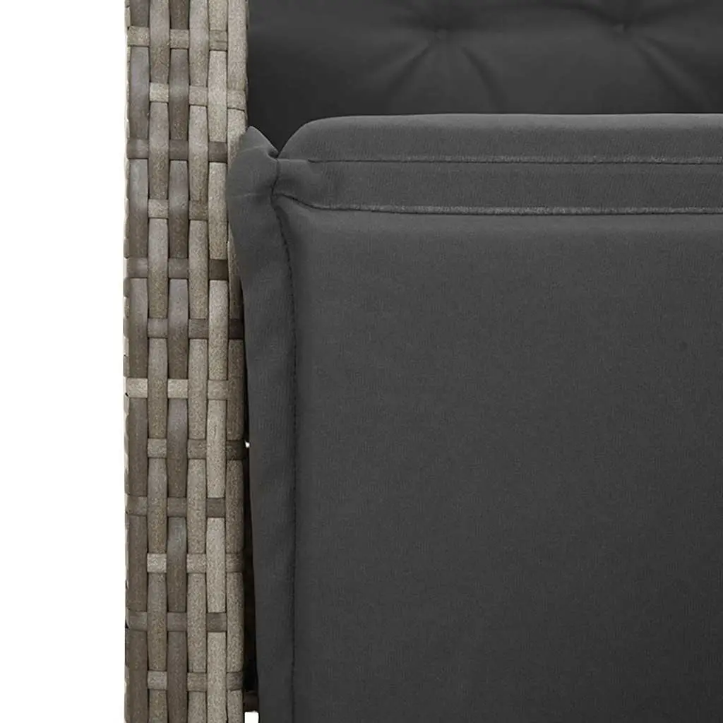 Garden Dining Set 5 Piece Outdoor Furniture Grey Poly Rattan Table Chairs