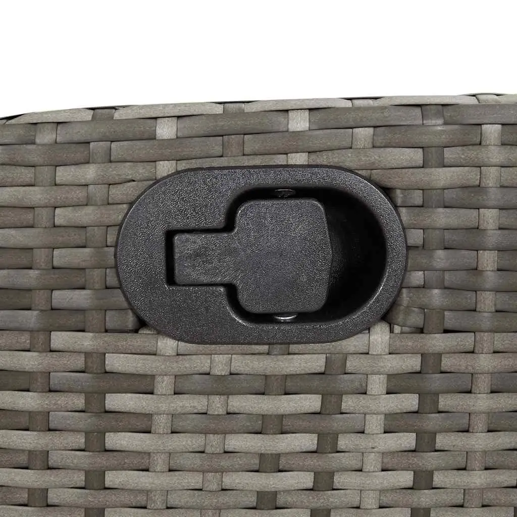 Outdoor Bistro Set 3 Piece Grey Poly Rattan Garden Furniture with Cushions