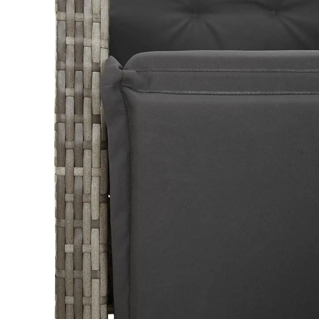 5 Piece Garden Dining Set Outdoor Furniture Grey Poly Rattan Chairs Table