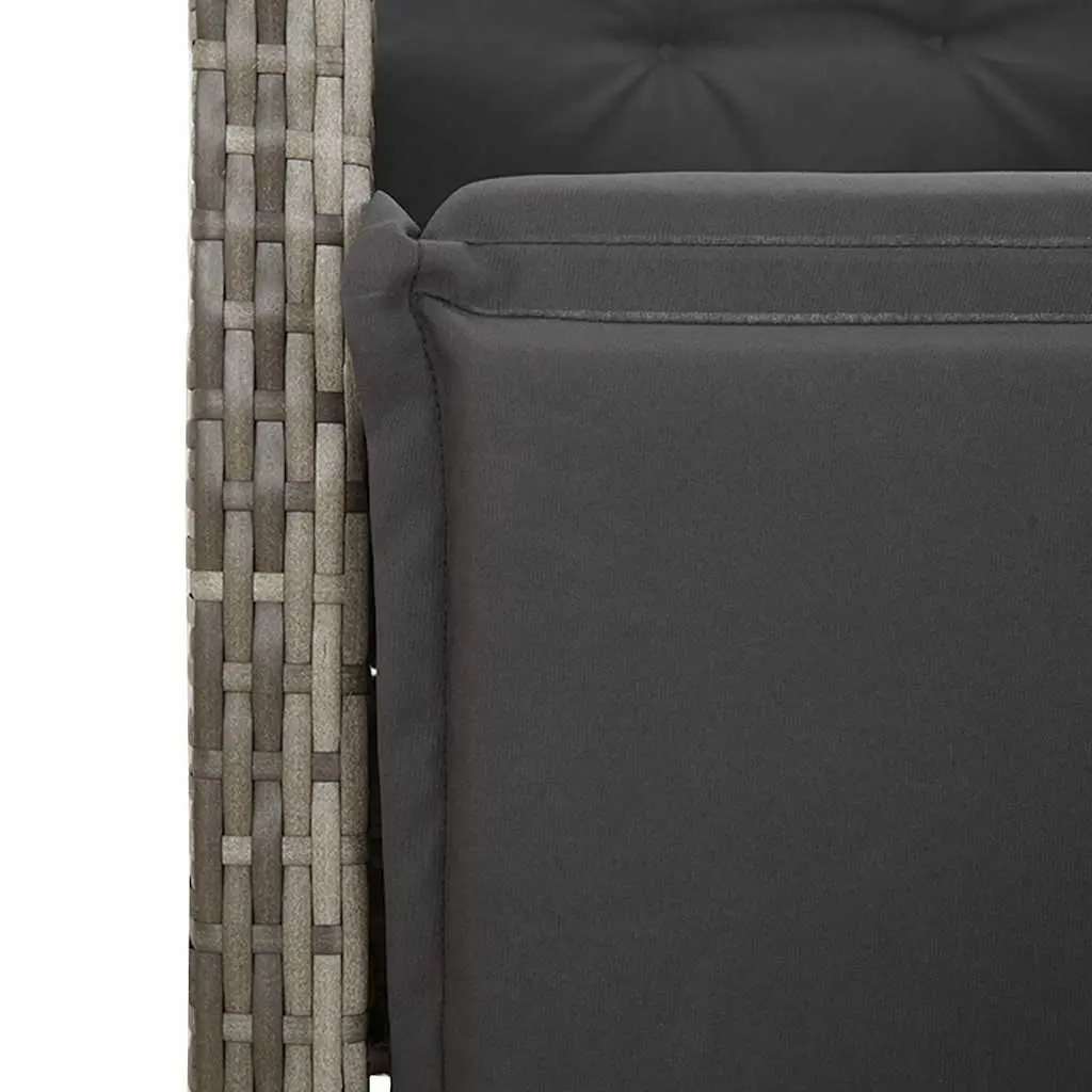 Garden Dining Set 5 Piece Outdoor Furniture Grey Poly Rattan with Cushions