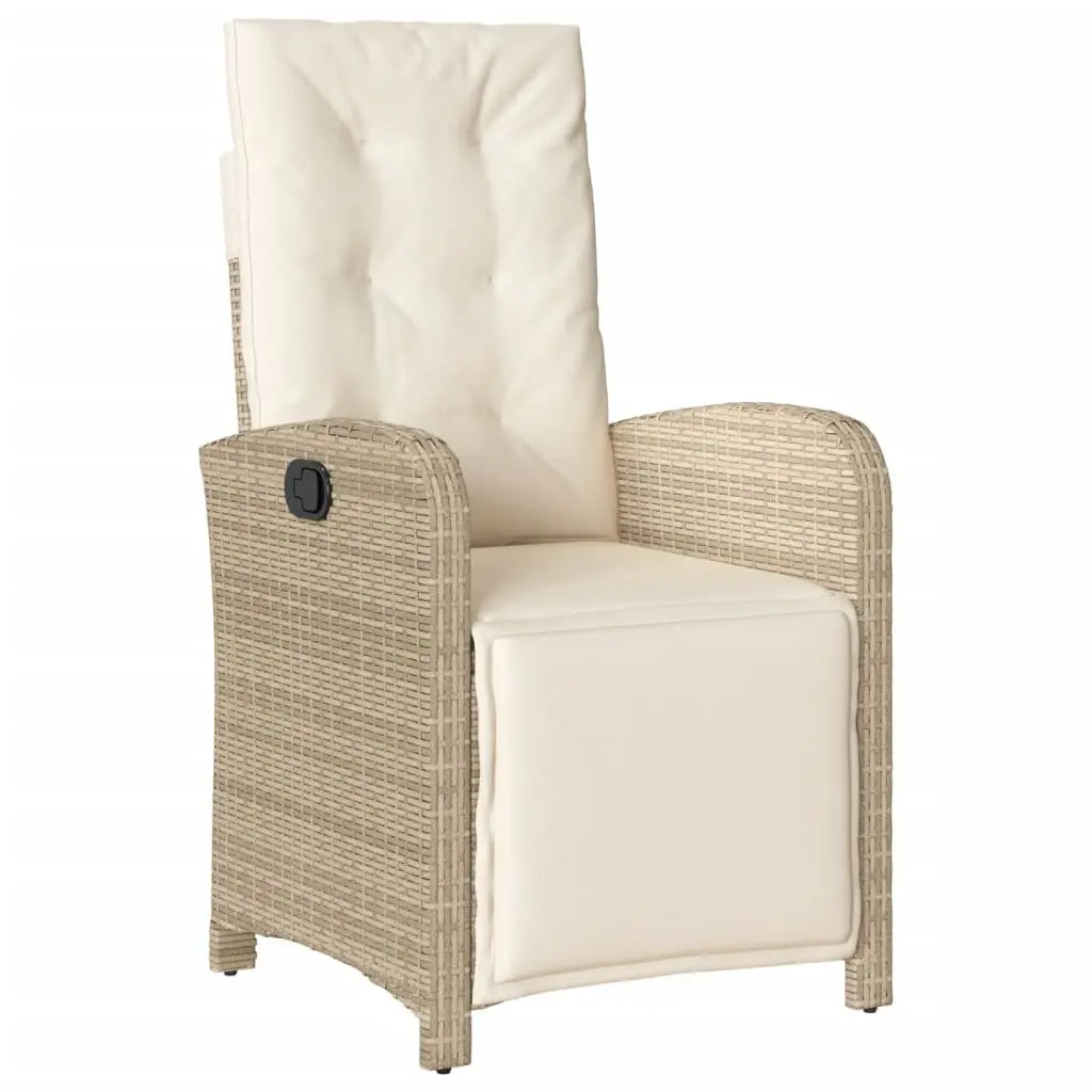 5 Piece Garden Dining Set Outdoor Furniture Poly Rattan Beige with Cushions