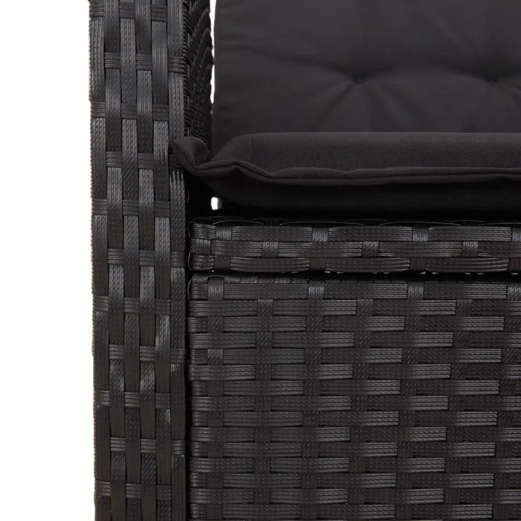 Outdoor Dining Set 5 Piece Garden Furniture Black PE Rattan Chairs Table