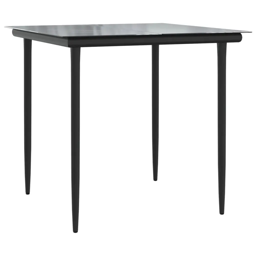 Garden Dining Set 5 Piece Outdoor Furniture Black Poly Rattan Chairs Table