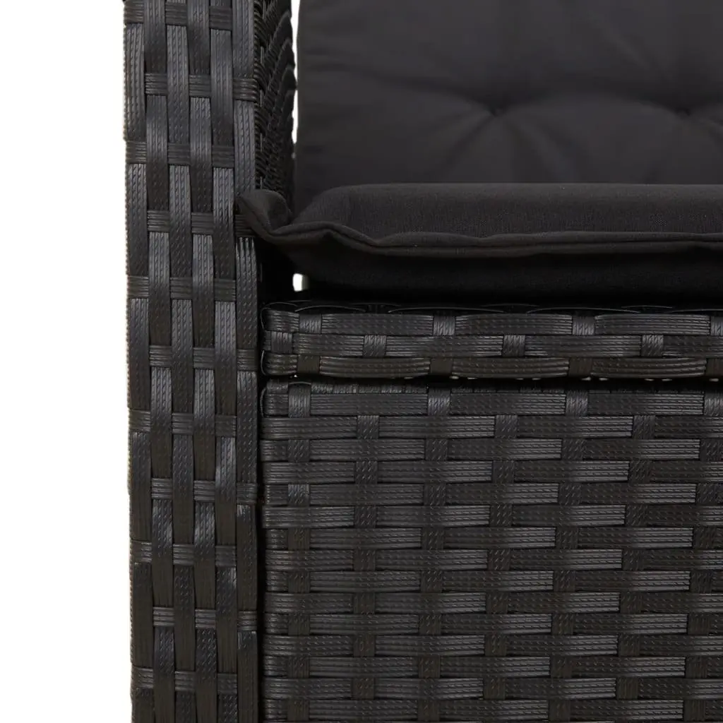 Garden Dining Set 5 Piece Outdoor Furniture Black Poly Rattan Chairs Table