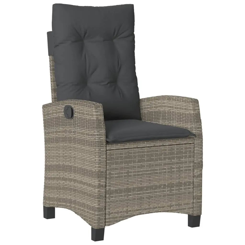 Outdoor Dining Set 3 Piece Garden Furniture Grey Poly Rattan Table Chairs