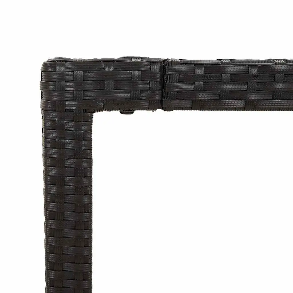 Garden Dining Set 5 Piece Outdoor Furniture Black Poly Rattan with Cushions