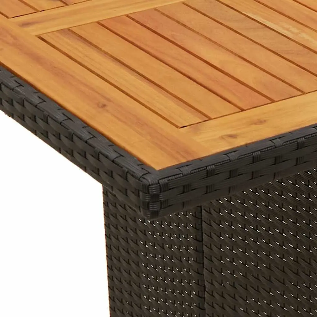 Outdoor Dining Set 9 Piece Garden Furniture Black Poly Rattan with Cushions