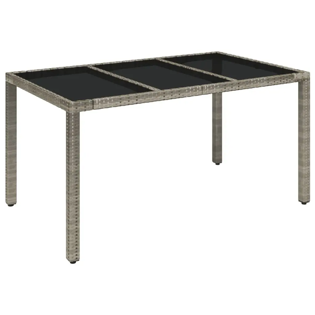 7 Piece Outdoor Dining Set Grey Poly Rattan Garden Patio Furniture with Cushions