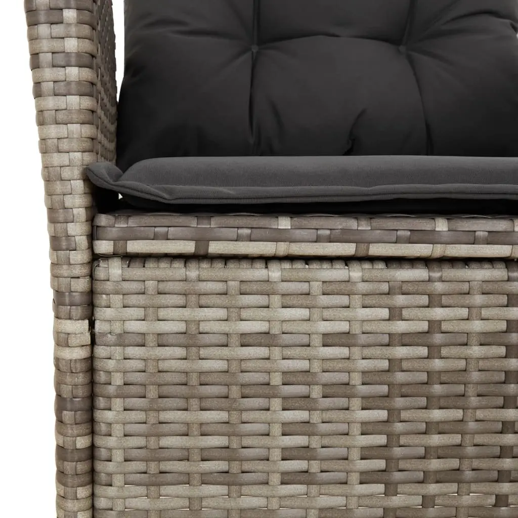 7 Piece Garden Dining Set Outdoor Furniture Patio Table Chairs Grey Poly Rattan