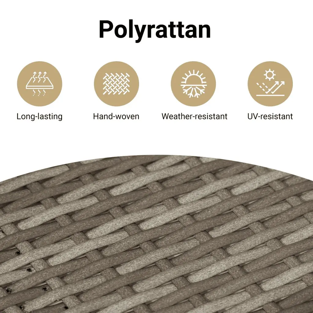 Garden Dining Set 5 Piece Outdoor Furniture Grey Poly Rattan Table Chairs
